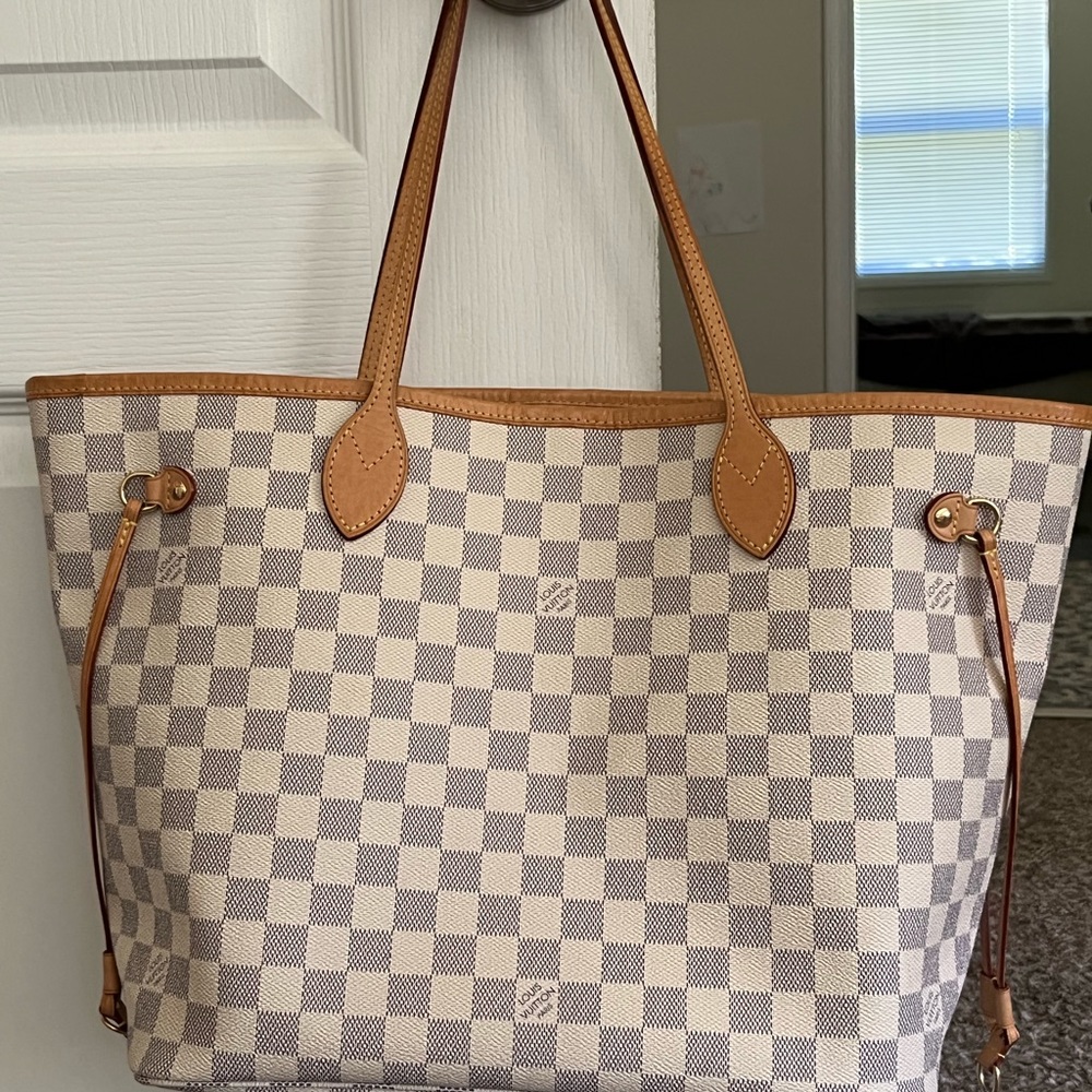 Authentic neverfull mm damier azur rose ballerine